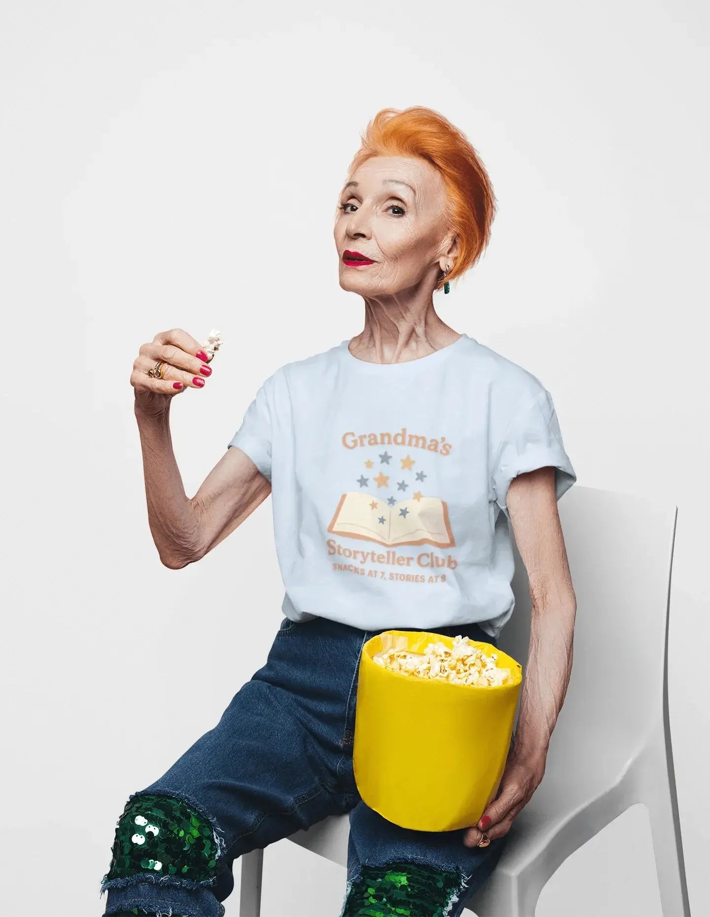 Grandma's Cozy Storyteller Tee - Family Reunion Gift - Hearth&Hugz