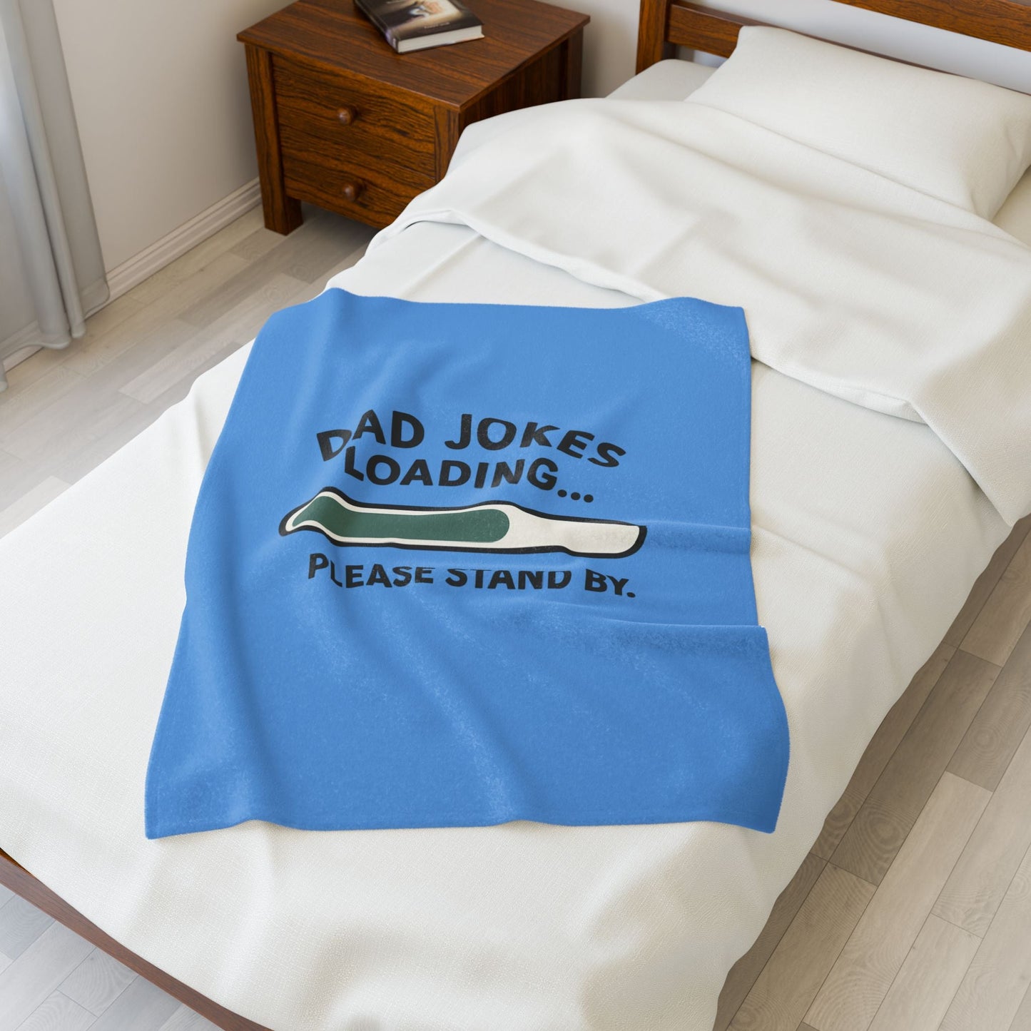 Dad Jokes Loading Blanket: Cozy Gift for Dads, Funny Father's Day Throw, Soft & Funny Home Decor - Hearth&Hugz