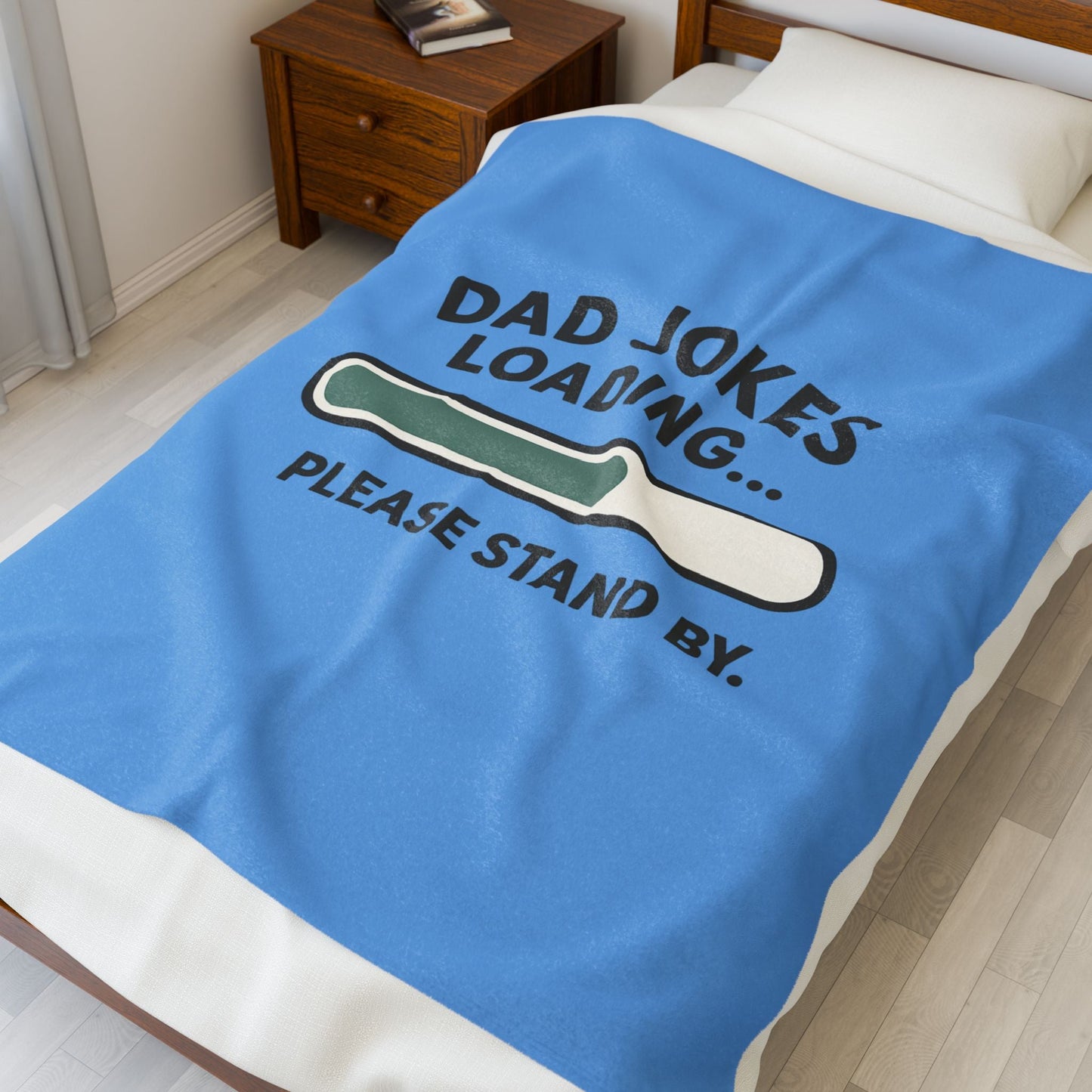 Dad Jokes Loading Blanket: Cozy Gift for Dads, Funny Father's Day Throw, Soft & Funny Home Decor - Hearth&Hugz