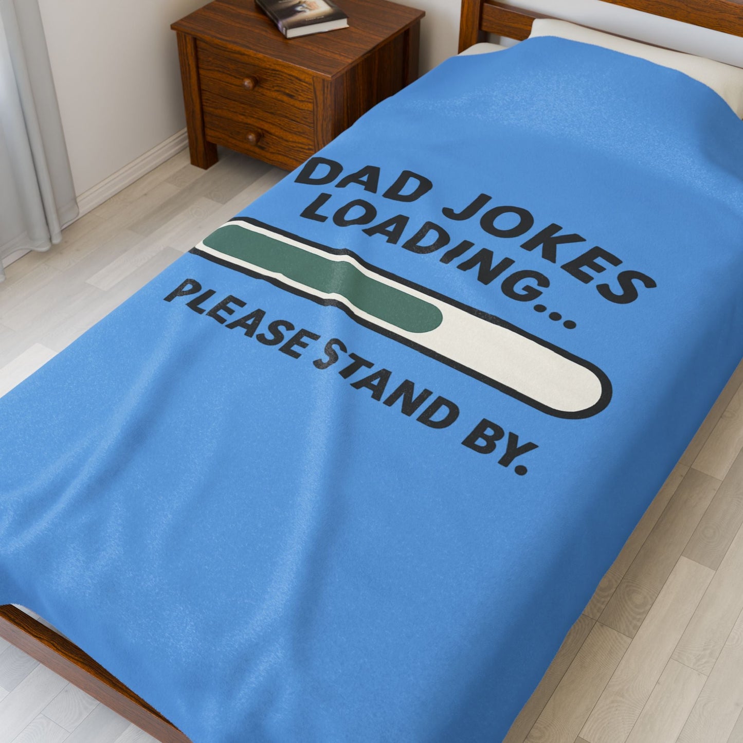 Dad Jokes Loading Blanket: Cozy Gift for Dads, Funny Father's Day Throw, Soft & Funny Home Decor - Hearth&Hugz