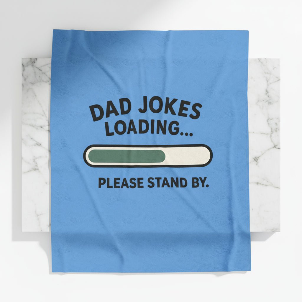 Dad Jokes Loading Blanket: Cozy Gift for Dads, Funny Father's Day Throw, Soft & Funny Home Decor - Hearth&Hugz