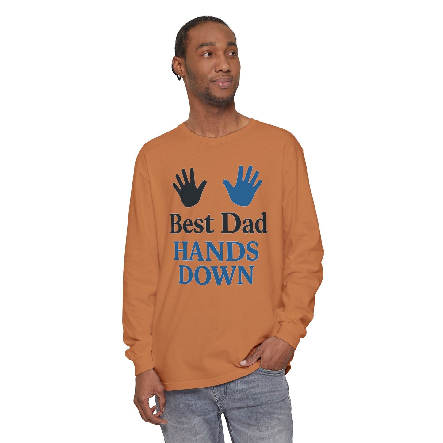 Father's Day Long Sleeve Tee, Ideal for Family Gatherings & Celebrations - Hearth&Hugz