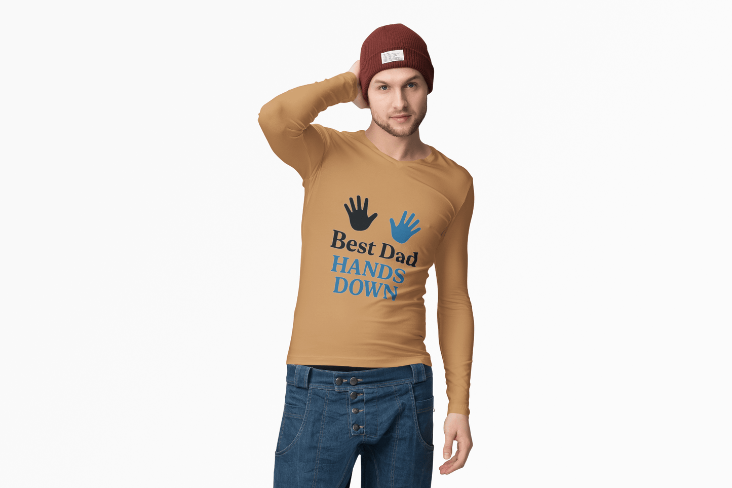 Father's Day Long Sleeve Tee, Ideal for Family Gatherings & Celebrations - Hearth&Hugz