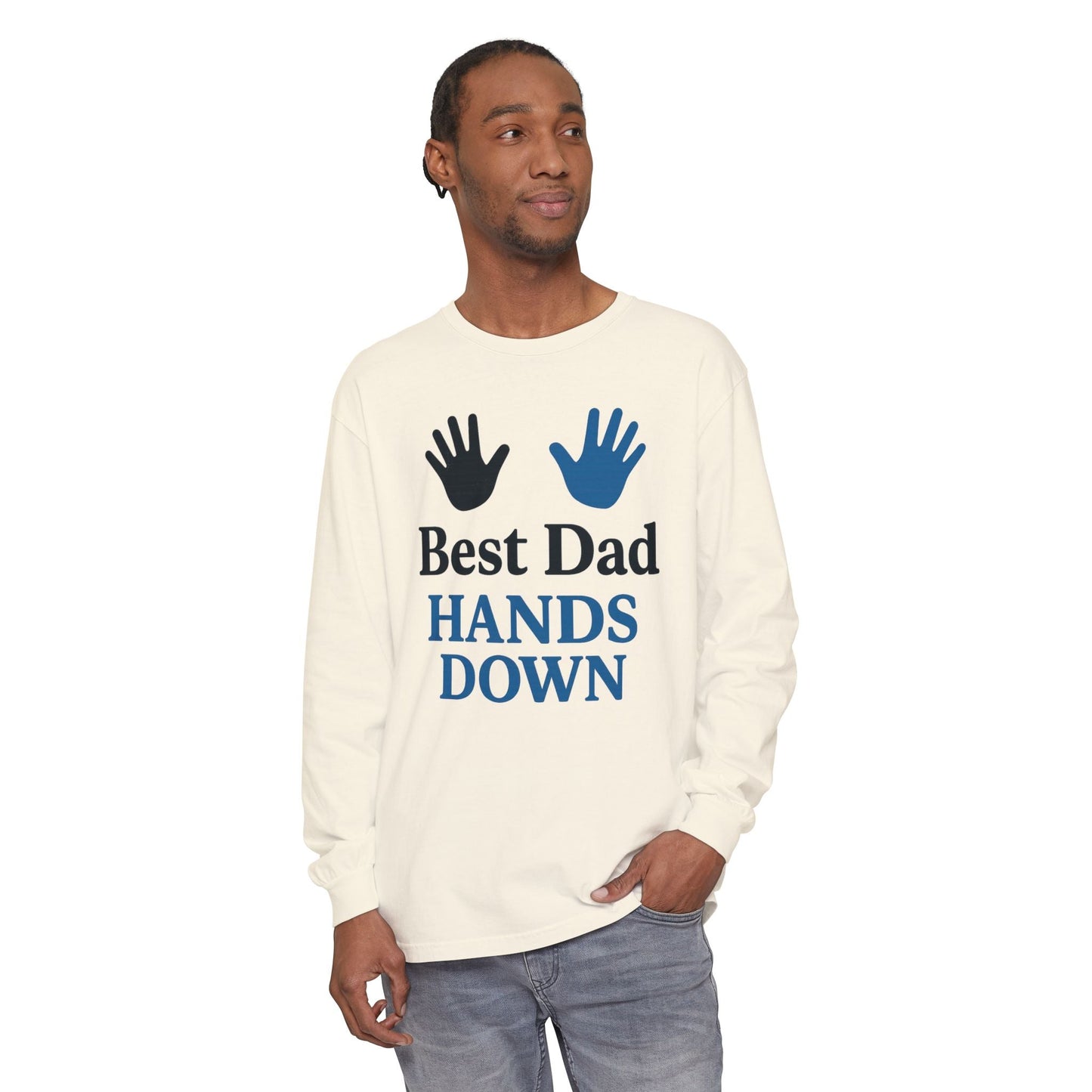 Father's Day Long Sleeve Tee, Ideal for Family Gatherings & Celebrations - Hearth&Hugz