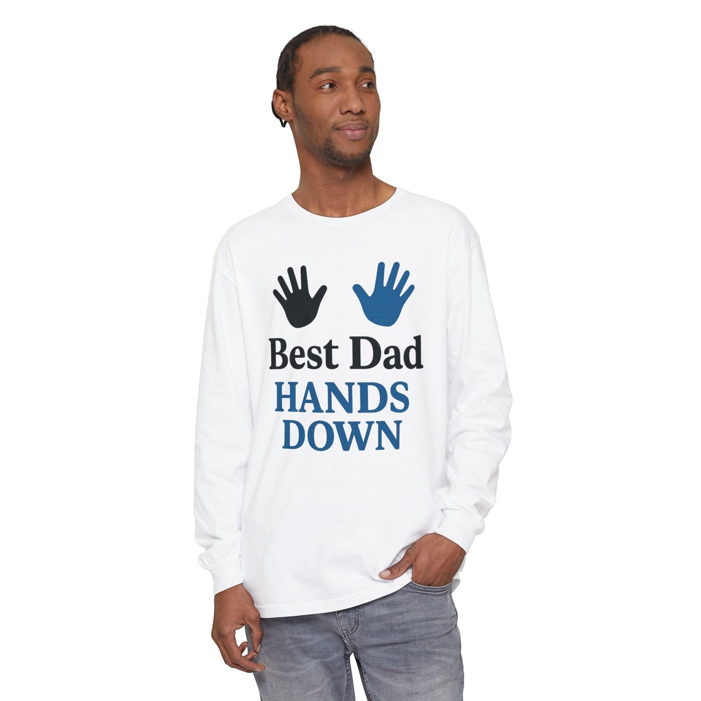 Father's Day Long Sleeve Tee, Ideal for Family Gatherings & Celebrations - Hearth&Hugz