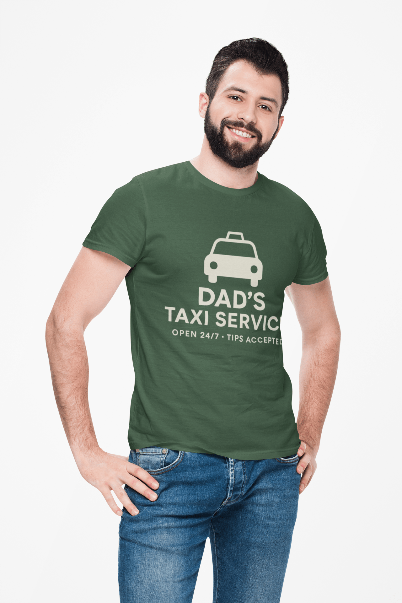 Dad's Taxi Service Tee - Perfect Father's Day Gift, Casual Dad Jokes Apparel - Hearth&Hugz
