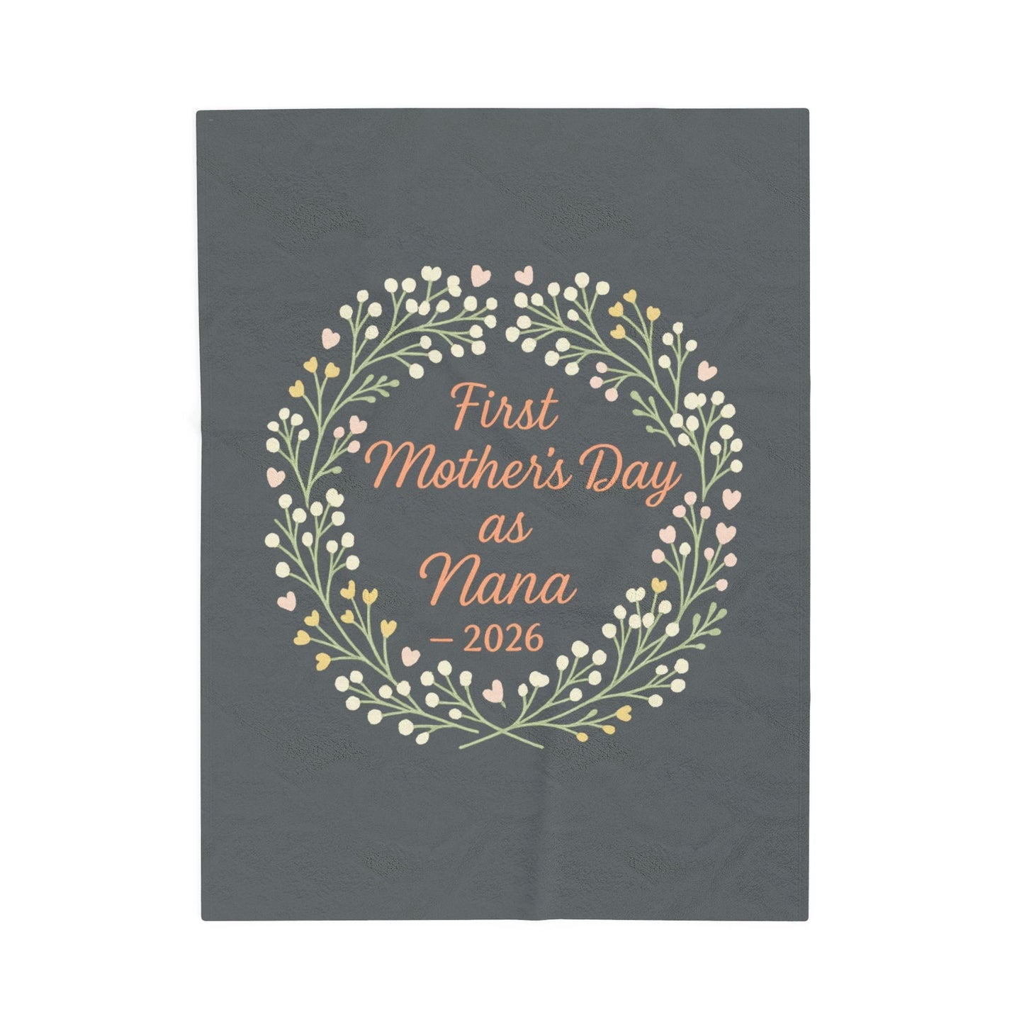 Personalized Floral Velveteen Blanket for Nana - 1st Mother's Day Cozy Throw - Hearth&Hugz