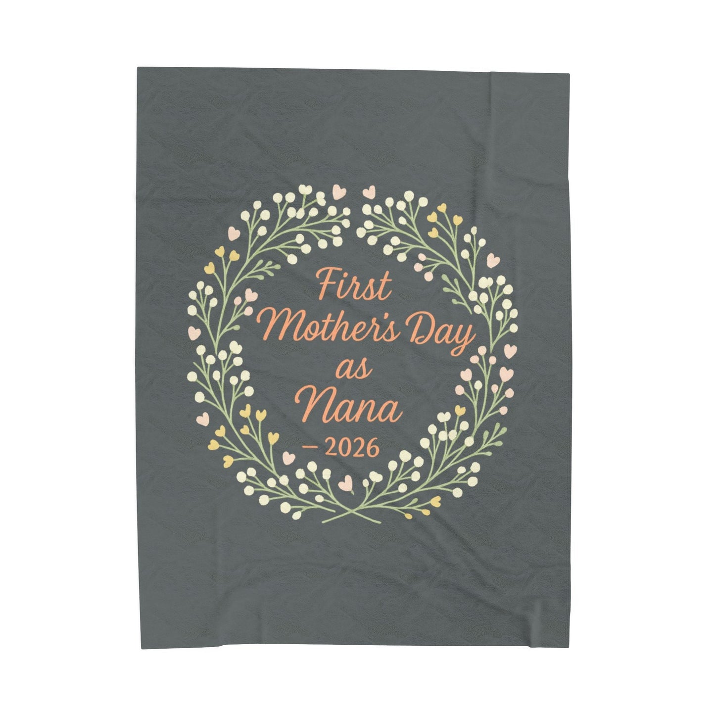 Personalized Floral Velveteen Blanket for Nana - 1st Mother's Day Cozy Throw - Hearth&Hugz