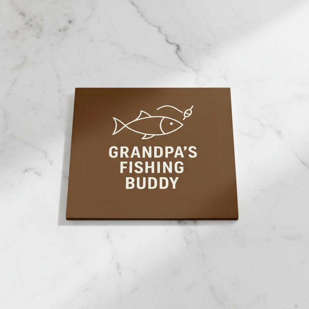 Grandpa's Fishing Buddy Kitchen Towel | Personalized Men's Gift - Hearth&Hugz
