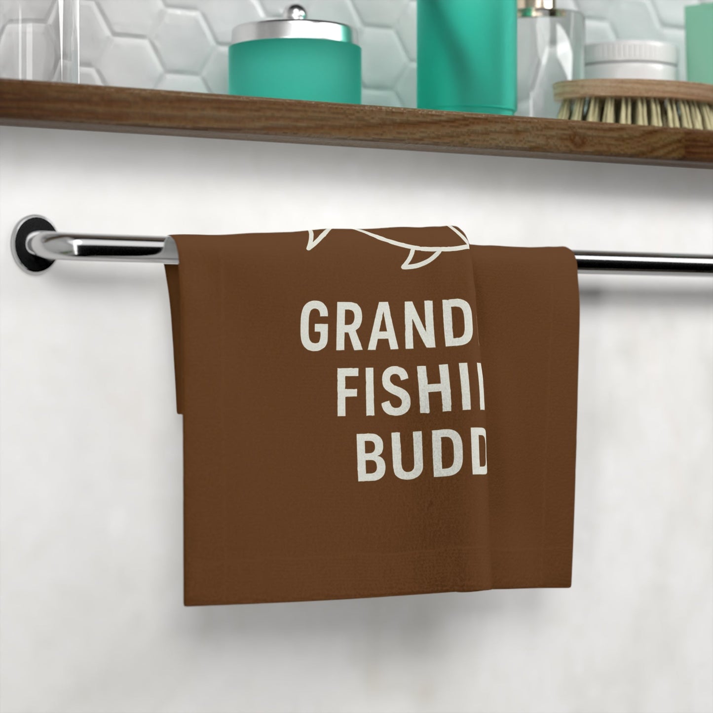 Grandpa's Fishing Buddy Kitchen Towel | Personalized Men's Gift - Hearth&Hugz