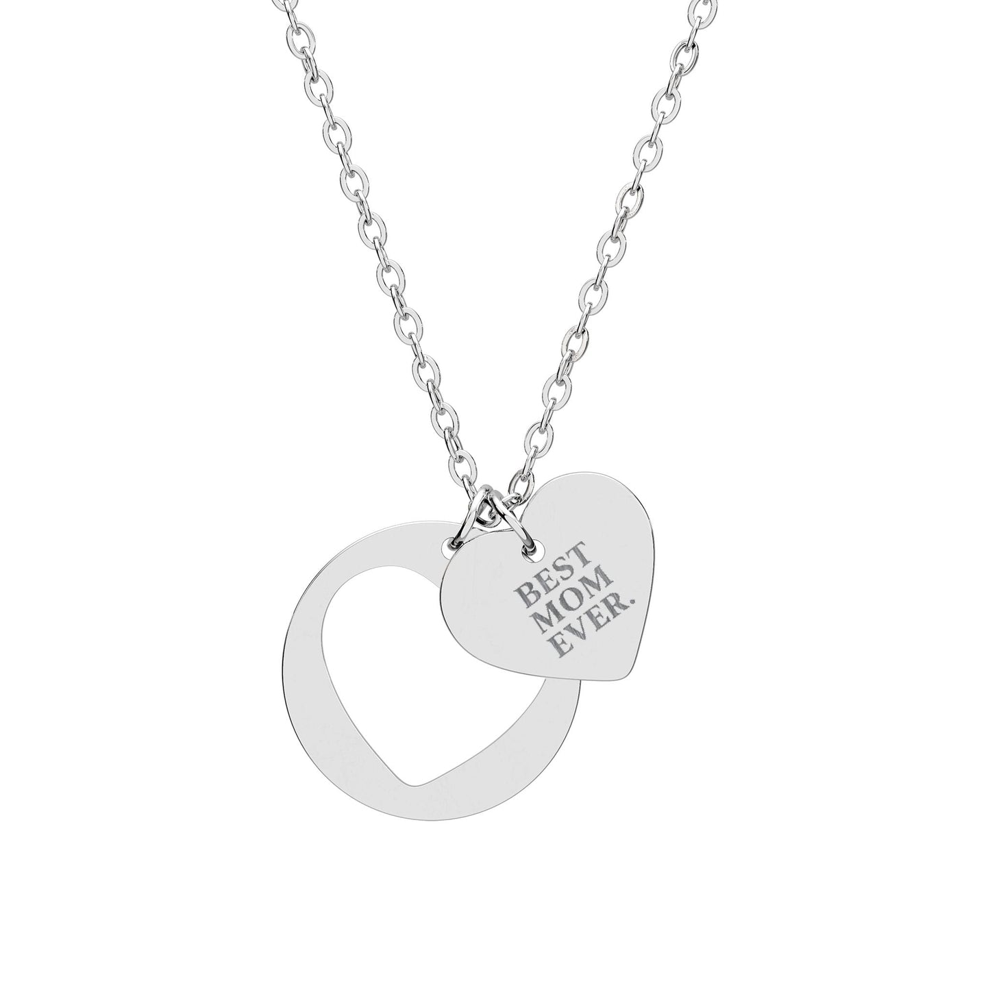 Heart Cutout Necklace - Engraved Jewelry for Love, Romantic Gift, Anniversary, Friendship, Personalized Pendant - Hearth&Hugz