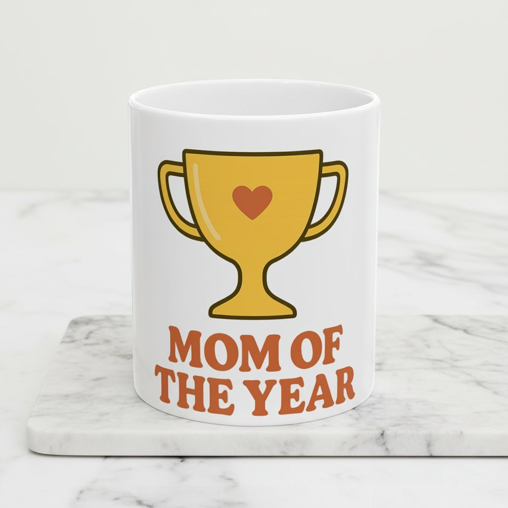 Mom of the Year Ceramic Mug - Perfect Gift for Mom's Day & Birthdays - Ideal for Coffee Lovers - Hearth&Hugz