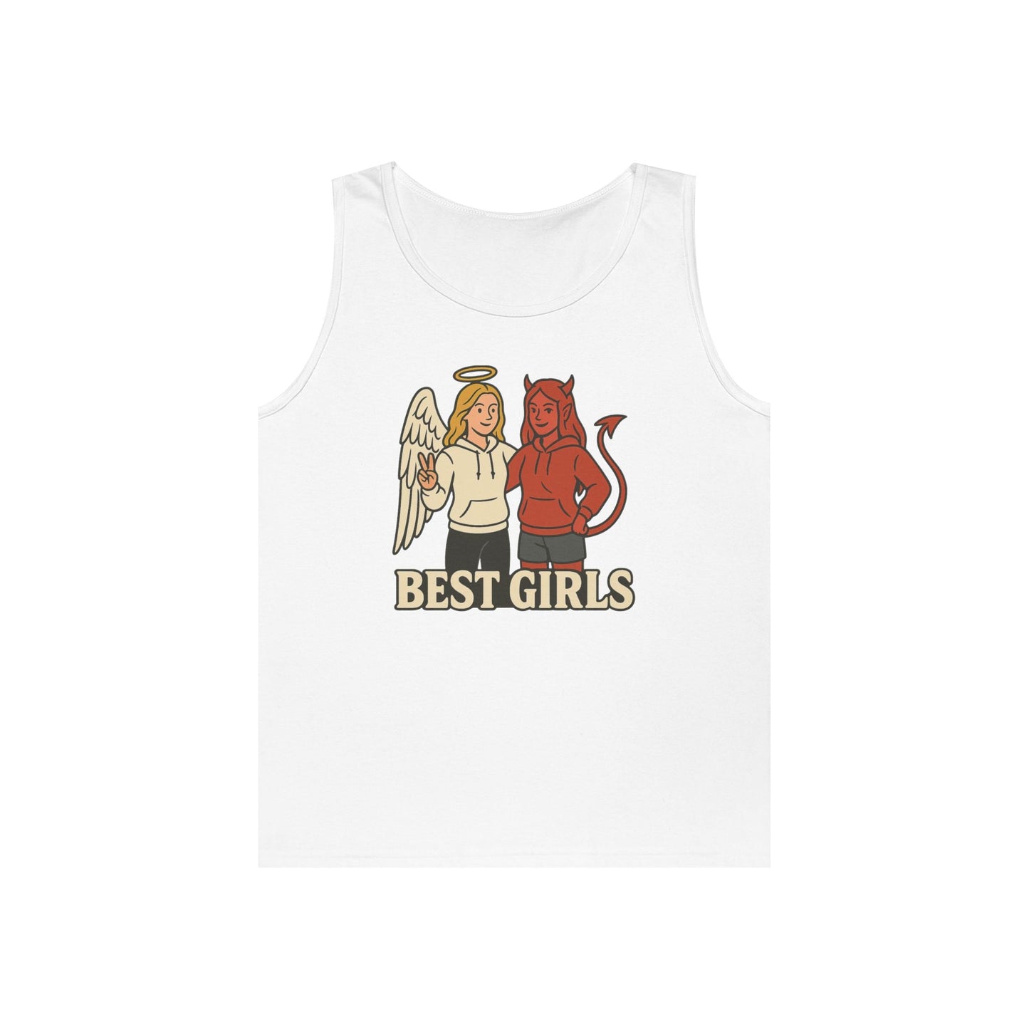 Angel & Devil Best Girls Tank — 'When You See Us Together, Good Vibes Ahead' Graphic Tank Top - Hearth&Hugz