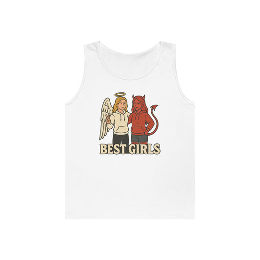 Angel & Devil Best Girls Tank — 'When You See Us Together, Good Vibes Ahead' Graphic Tank Top - Hearth&Hugz