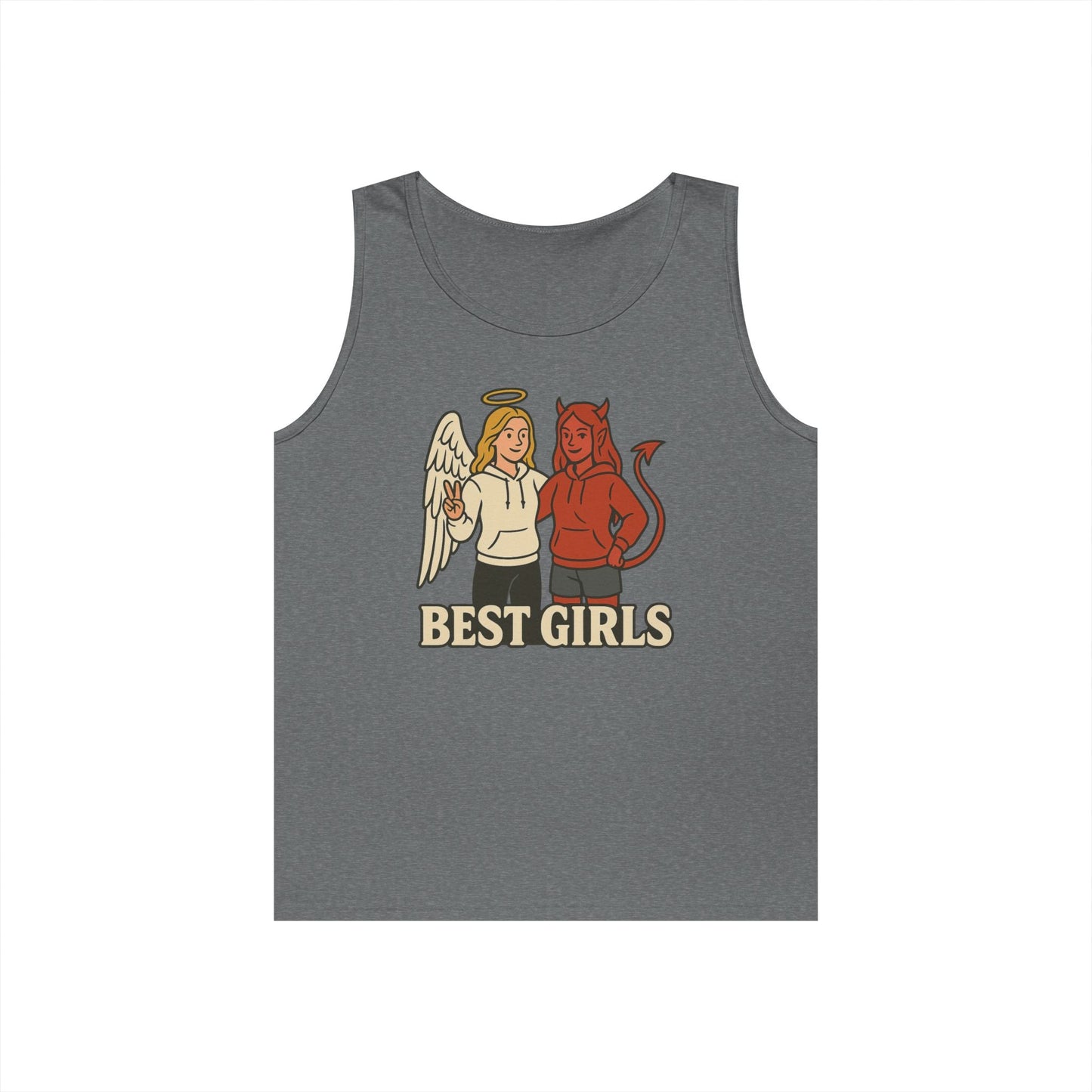 Angel & Devil Best Girls Tank — 'When You See Us Together, Good Vibes Ahead' Graphic Tank Top - Hearth&Hugz