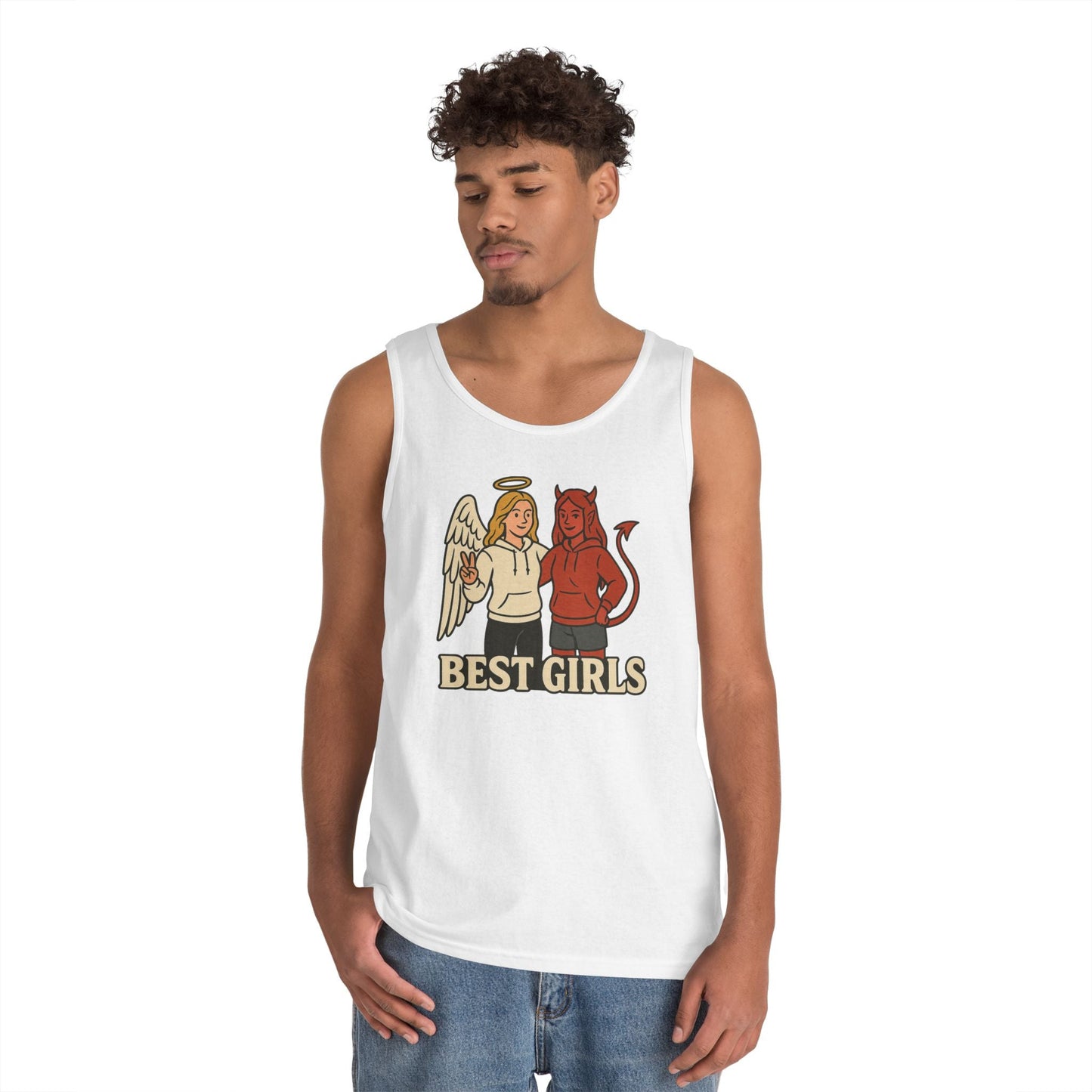 Angel & Devil Best Girls Tank — 'When You See Us Together, Good Vibes Ahead' Graphic Tank Top - Hearth&Hugz