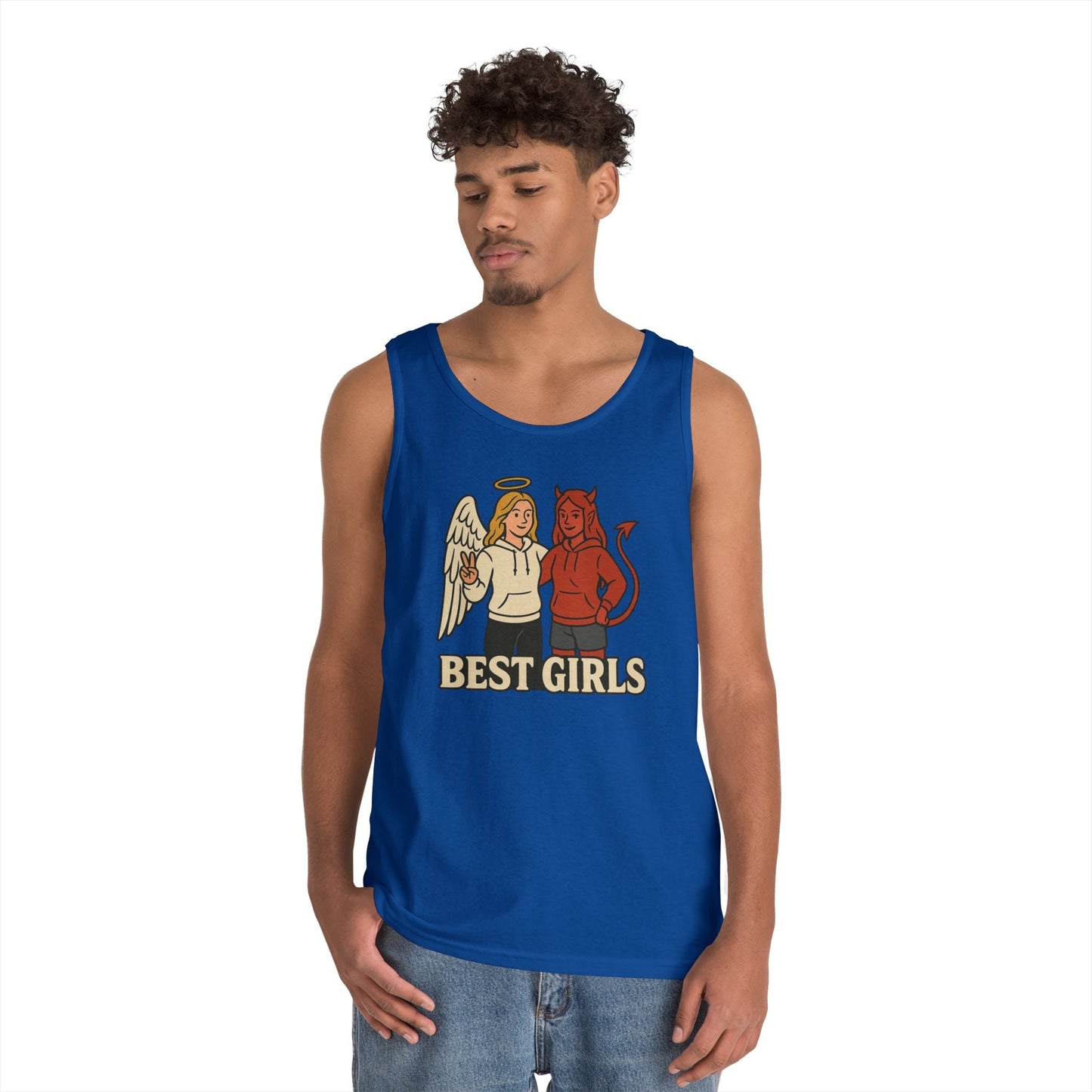 Angel & Devil Best Girls Tank — 'When You See Us Together, Good Vibes Ahead' Graphic Tank Top - Hearth&Hugz