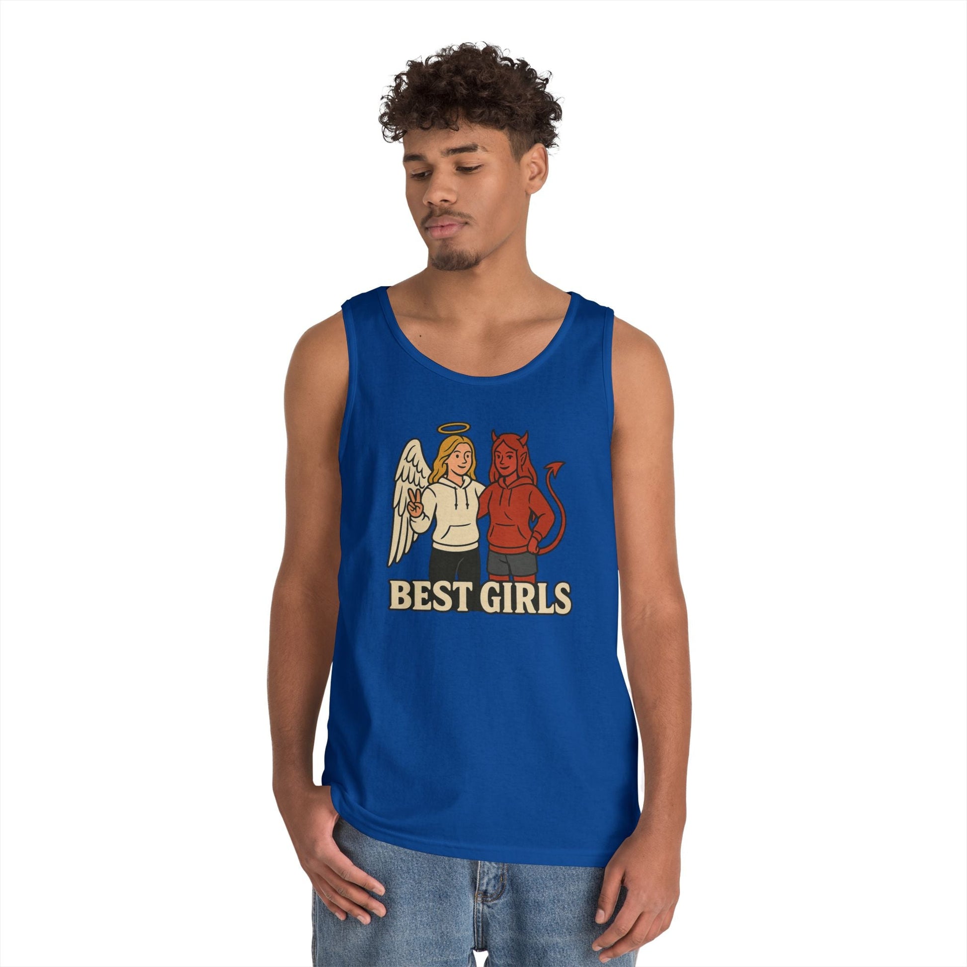 Angel & Devil Best Girls Tank — 'When You See Us Together, Good Vibes Ahead' Graphic Tank Top - Hearth&Hugz