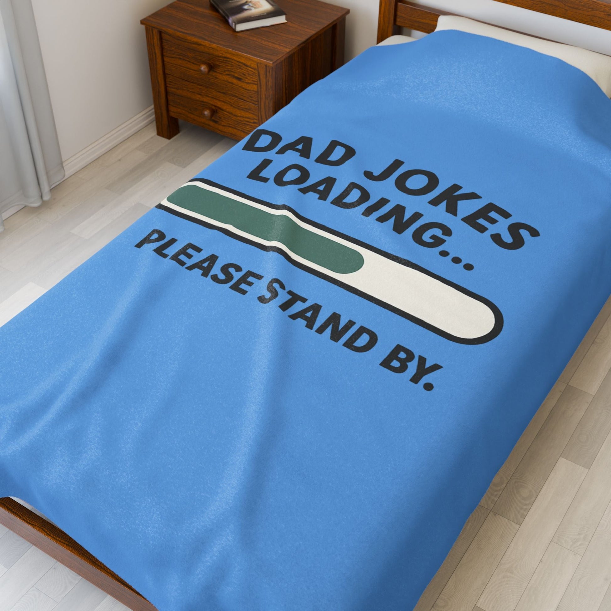 Dad Jokes Loading Blanket: Cozy Gift for Dads, Funny Father's Day Throw, Soft & Funny Home Decor - Hearth&Hugz