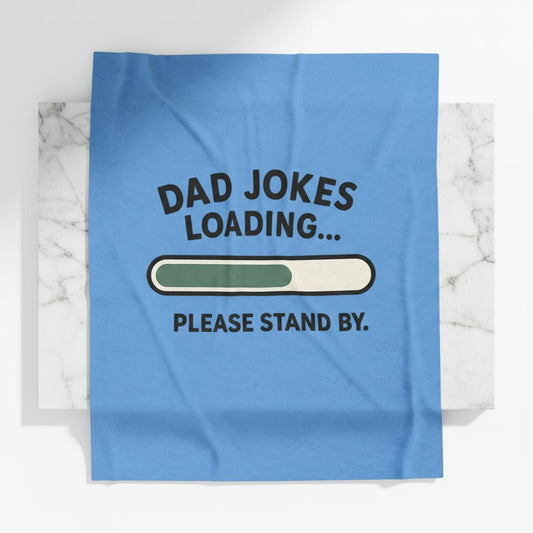 Dad Jokes Loading Blanket: Cozy Gift for Dads, Funny Father's Day Throw, Soft & Funny Home Decor - Hearth&Hugz
