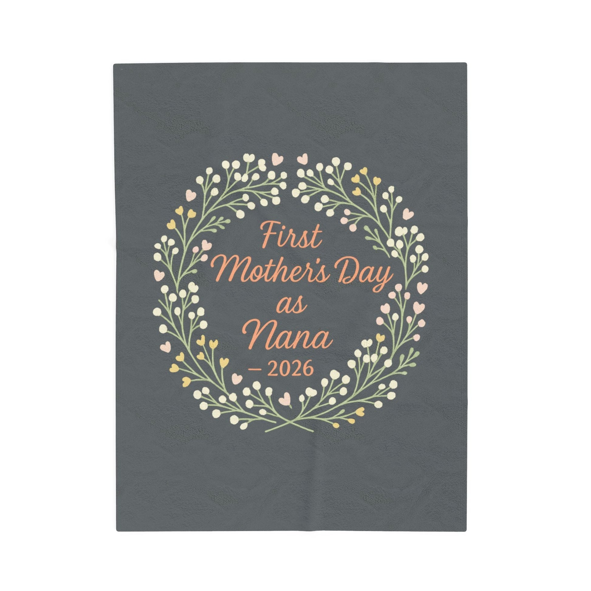 Personalized Floral Velveteen Blanket for Nana - 1st Mother's Day Cozy Throw - Hearth&Hugz