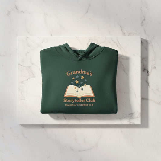 Grandma's Storyteller Club Hoodie - Cozy Gift for Grandparents & Family Gatherings - Hearth&Hugz