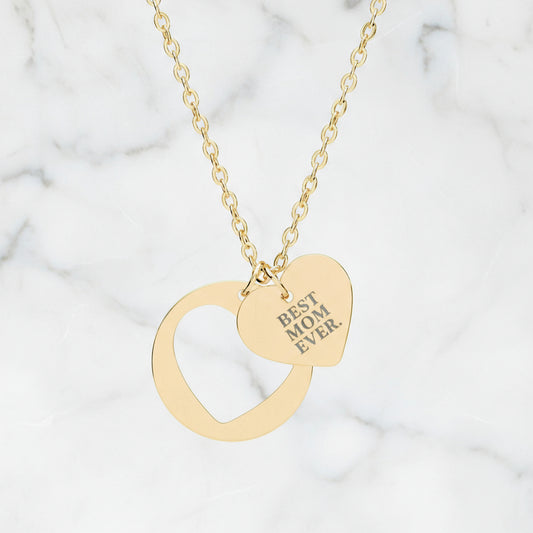 Engraved Heart Necklace | Heart Cutout Necklace | Hearth&Hugz
