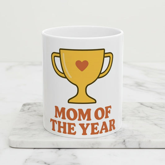 Mom of the Year Ceramic Mug - Perfect Gift for Mom's Day & Birthdays - Ideal for Coffee Lovers - Hearth&Hugz