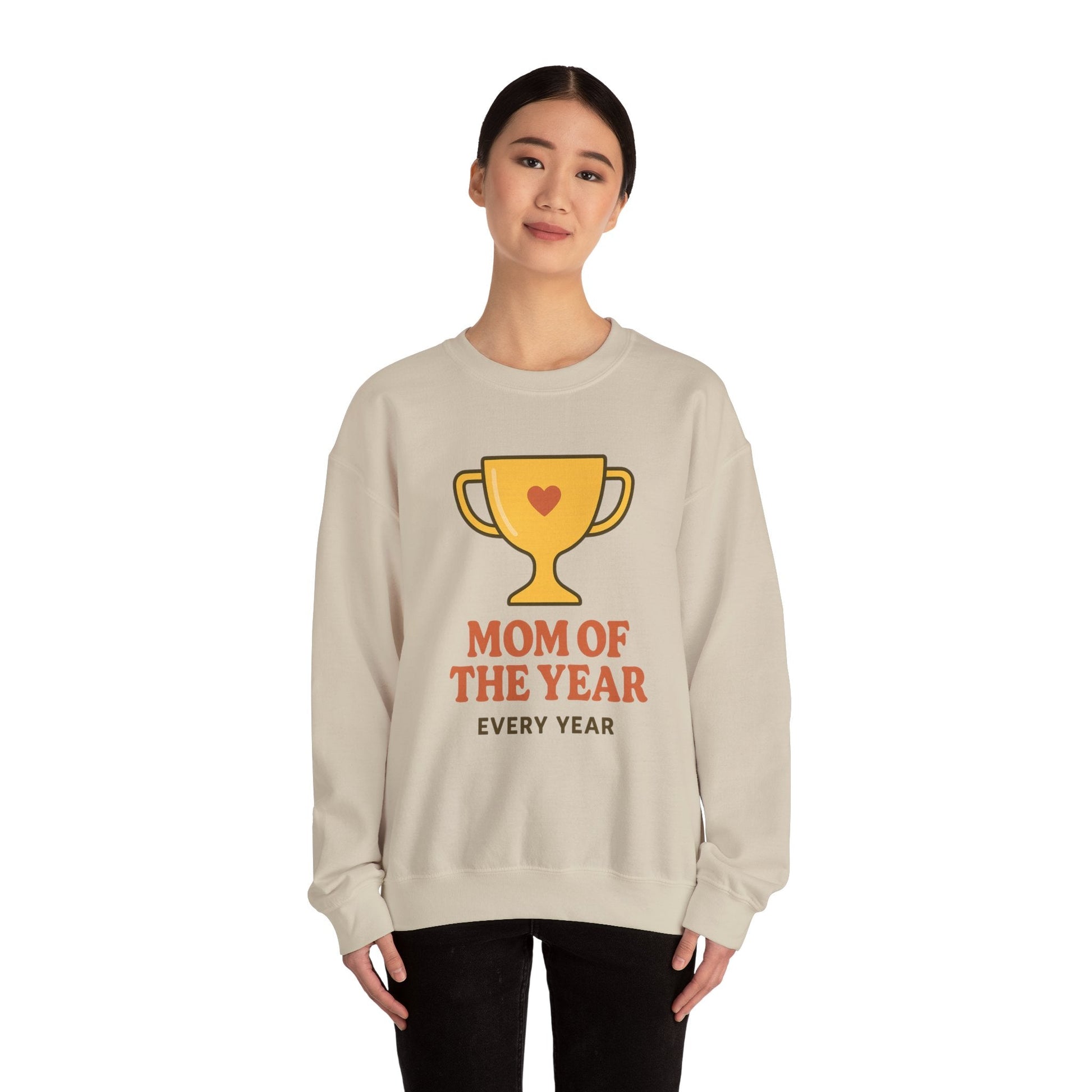 Mom of the Year Crewneck Sweatshirt | Funny Mother’s Day Gift, Cozy Casual Wear for Moms - Hearth&Hugz