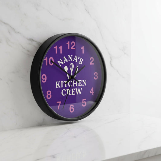 Nana's Kitchen Crew Wall Clock - Fun Family Timepiece & Decor - Hearth&Hugz